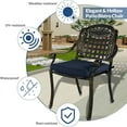thumbnail image 6 of SOCIALCOMFY 5-Piece Outdoor Patio Dining Set, All-Weather Cast Aluminum Furniture Conversation Set, Include 4 Cushioned Chairs and a 35.4” Round Table with Umbrella Hole for Balcony, Lawn, Navy Blue, 6 of 7