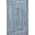 thumbnail image 2 of Aizza Trends Hand Made Hand Braided Natural Jute and Denim Floor Area Rug / Floor Carpet Rug / Natural Jute Rug, 2 of 4