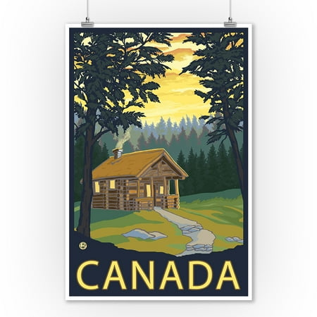  Canada  Cabin Scene Lantern Press Artwork 9x12 Art  