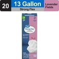 thumbnail image 2 of Great Value 13-Gallon Strong Flex Drawstring Tall Kitchen Trash Bags, Lavender Fields Scent, 20 Bags, 2 of 12