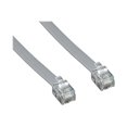 thumbnail image 1 of Monoprice - Phone cable - RJ-11 (M) to RJ-11 (M) - 7 ft - flat - silver satin, 1 of 2