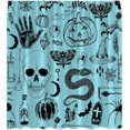 thumbnail image 3 of Halloween Spooky Shower Curtain Black Alchemy Magic World Witch Pumpkin Witchcraft Horror Skull Spooky Ghosts Watercolor Boho for Girls Boys Bathroom Curtain Set 72"WX72"H with Hook, 3 of 4