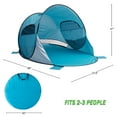 thumbnail image 5 of Wakeman Pop-up Beach Tent - Fits 2-3 People, Sun Shelter with UV Protection, Ventilation, Water and Wind Resistant, Camping Canopy, Blue, 5 of 5