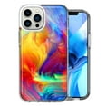 thumbnail image 1 of MUNDAZE Apple iPhone 14 Pro Colorful Feather Paint Double Layer Phone Case Cover, 1 of 3