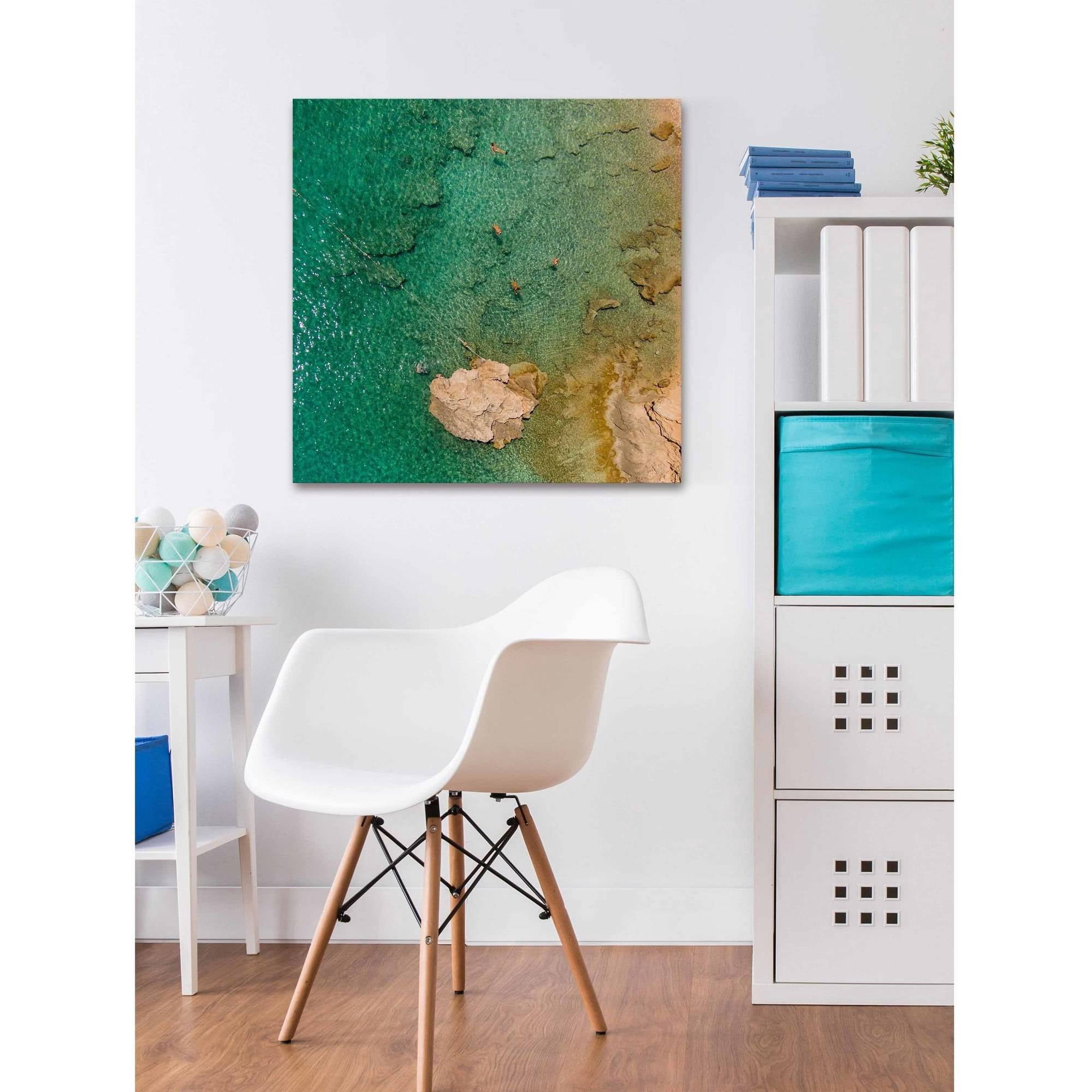 Marmont Hill "Green Waves" by Karolis Janulis Painting Print on Wrapped Canvas