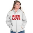 thumbnail image 5 of Give Love Heart Kindness Happiness Zip Hoodie Sweatshirt Women Brisco Brands X, 5 of 6