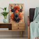 thumbnail image 5 of Qisvanset 12x16 Inch Fiery Bison Buffalo Canvas Wall Art, Western Wildlife Rustic Ranch Native Style Home Decor, 5 of 8