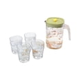 thumbnail image 3 of Sentmoon Pitcher with Lid Juices Pitcher Wavy Patterned Large Capacity Refrigerator Jug Plastic Transparent Cup Set and Cold Brew, 3 of 9