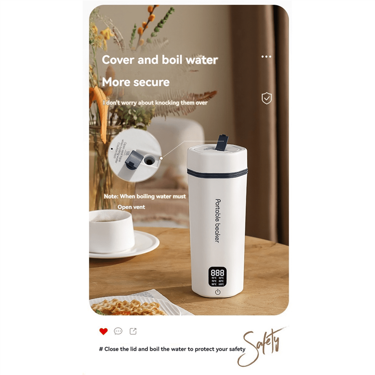 Portable Beaker Tea Kettle 6 Preset Electric Portable Water Heater for Boiling Self Heating Cup B US Plug,1 x Portable beaker 1 x Power cord,Green