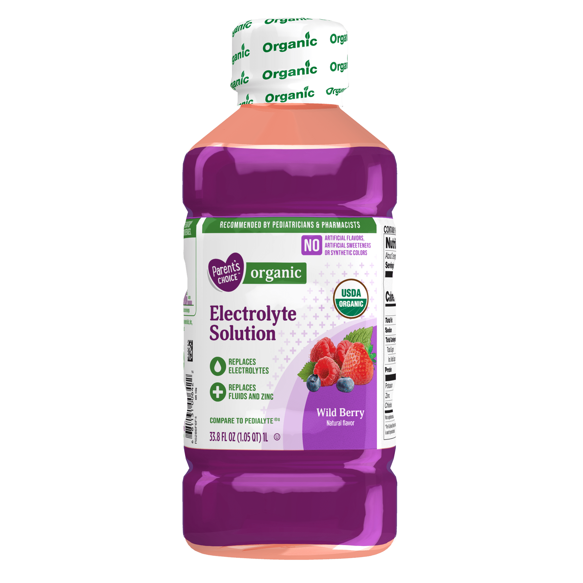 Parent’s Choice Organic Pediatric Electrolyte Oral Solution, Wild Berry, 33.8 fl oz