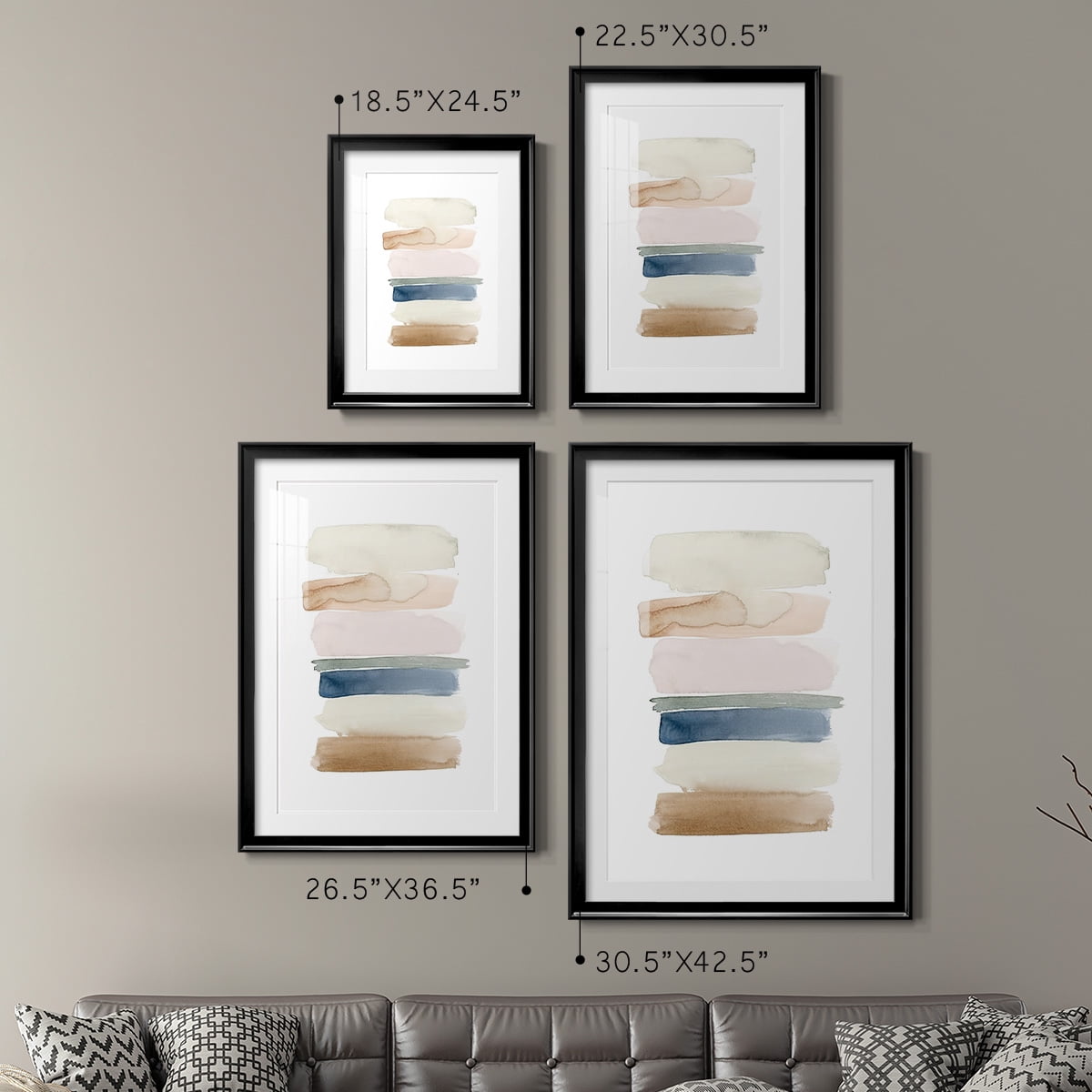 Wexford Home Faint Swatches I Premium Framed Print, 22.5" x 30.5" - Ready to Hang, Black (Set of 2)