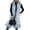 Blue, variant on Women Hooded Long Vest Sleeveless Warm Lightweight Quilted Down Puff Gilet Vests Winter Trendy Outerwear Coats