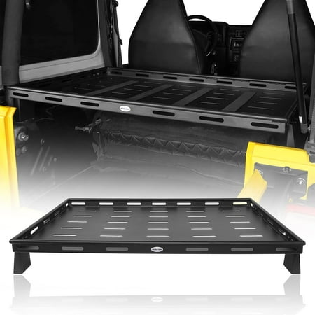 Hooke Road TJ Rear Trunk Cargo Rack Basket Tray Interior Storage Luggage Carrier for 1997-2006 Jeep Wrangler TJ