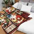 thumbnail image 2 of Santa Claus Christmas Blanket, Vintage Santa Holiday Throw, Cozy Fleece Blanket with Santa Reading List and Delivering Gifts, Festive Winter Decor, Birthday Christmas Gift for Adults Kids, Bed Couch, 2 of 6