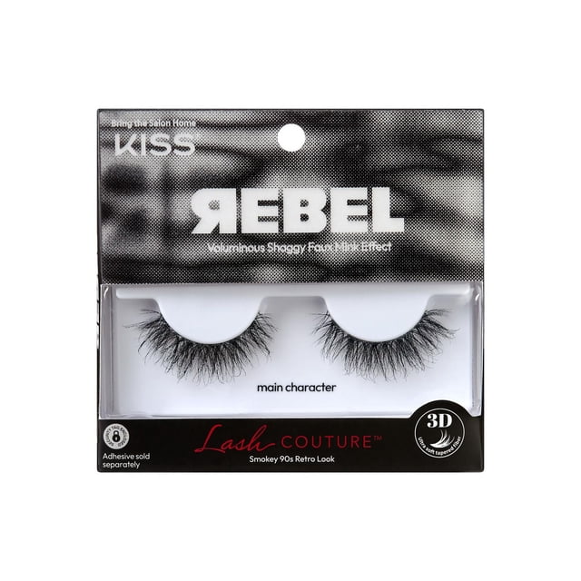 KISS Lash Couture, Rebel, Main Character, Single Pack, 1 Pair.