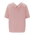 thumbnail image 4 of Shirts For Women Women's Thin Of Breathable Cotton And Linen Loose Large Size Thin Lapel Shirt Short Sleeved Blouse Womens Tops, 4 of 6