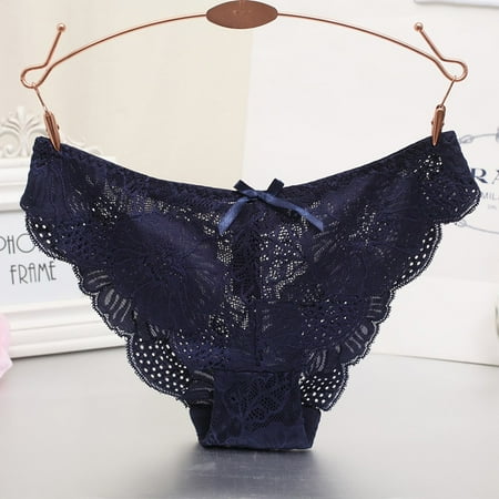 

Knosfe Stretch Sexy Low Waisted Briefs Underwear Women s Breathable Lace T-back Panties