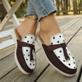 thumbnail image 3 of EKVAHL Women's Slip On Mule Loafers, Soft Suede Polka Dot Backless Flats, Tassel Decor Daily Office Walking Flats Brown, 3 of 5