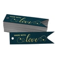 thumbnail image 1 of Inkdotpot Pack Of 100 Made With Love Text Favor Paper Tags Craft Real Gold Foil Hang Tags, 1 of 6
