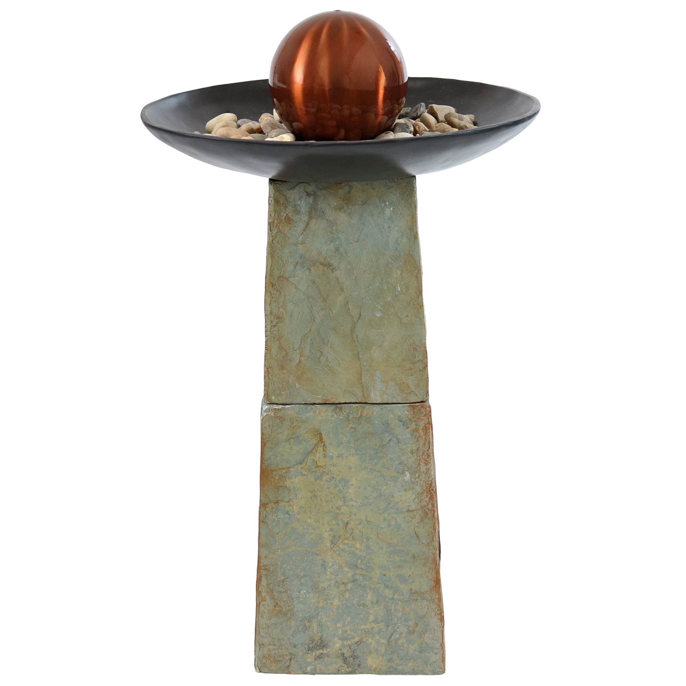 Sunnydaze Modern Decorative Orb Slate Outdoor Water Fountain