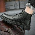 thumbnail image 6 of LASUDRAA Men's Martin Boots, High-top Work Shoes, British Style, Hiking Shoes, Black, 6 of 7