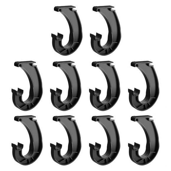 10Pcs Hanging Closet Rod Support,Closet Shelf Rod Holder, J-Shaped Closet Brackets for Hanging Clothes Cabinets Storage