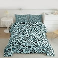 thumbnail image 2 of jejeloiu Vintage Leopard Pattern Full Size Comforter Sets,Cute Cartoon Bowknot Bedding Comforter Set,Cyan Black Bedding Sets For Adult,Super Cozy Room Decor Reversible,3 Pieces, 2 of 8