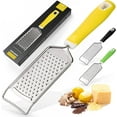 thumbnail image 1 of Zulay Kitchen Professional Stainless Steel Flat Handheld Cheese Grater - Yellow, 1 of 6
