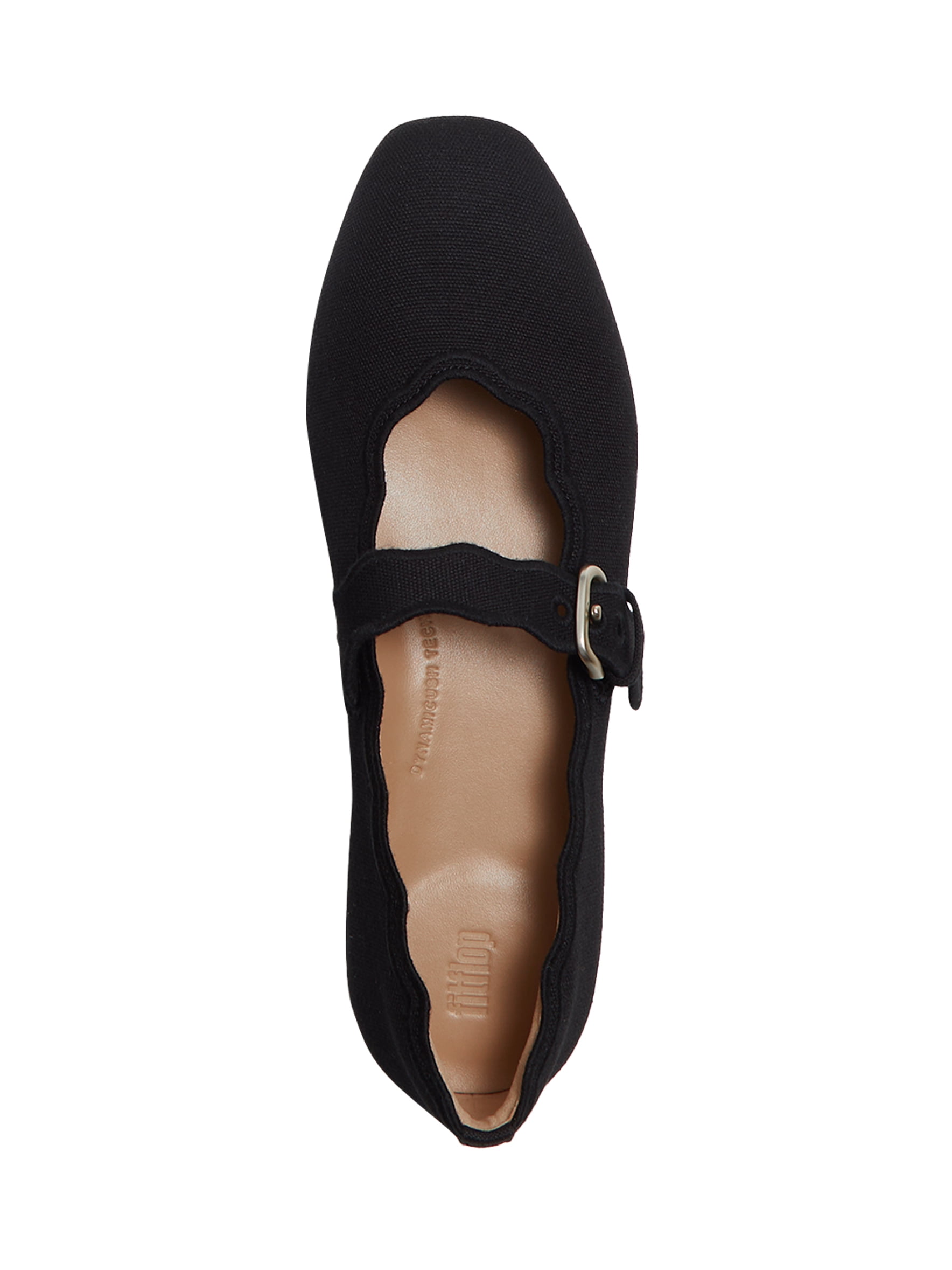 Fitflop Women's Delicato Wave-Edge Canvas Mary Jane Flats