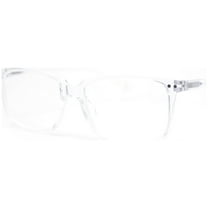 Stylish Classic Thin Plastic Rectangular Horn Rim Reading Glasses Clear  1.00
