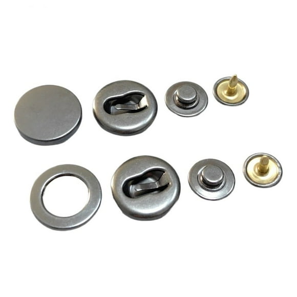 100PCS 17mm Copper Six-Prong Sliding Snap Fasteners - Cantonese/European Style Large White Fasteners