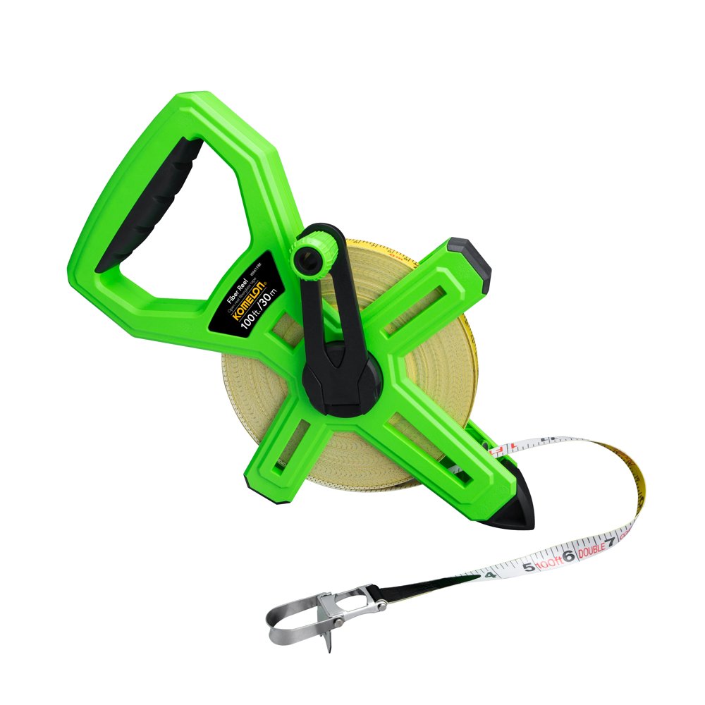 100' x 1/2" Inch/Metric Fiberglass Long Reel Measuring Tape Walmart