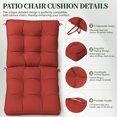 thumbnail image 3 of Pakunoda Outdoor Chair Cushions 39" X 20" X 4", Water & Fade Resistant Tufted Rocking Chair Cushions with Tie, Non Slip Seat and Seatback Patio Dining Chair Cushions, Terra Red, 3 of 6