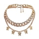 thumbnail image 1 of Collares de doble capa Yinane Cadena Gargantilla ajustable Plata, 1 of 4