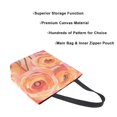 thumbnail image 3 of FORMRS Womens Canvas Tote Bag with Zipper Inner Pocket Shoulder Handbag, Pink Flowers, 3 of 7