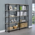 thumbnail image 2 of Analiese 63-inch 4-shelf Double Bookshelf Grey Driftwood, 2 of 9