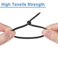 thumbnail image 4 of Uxcell 100Pcs Push Mount Zip Ties 8 Inch Cable Zip Ties Mounts Nylon, Black, 4 of 6