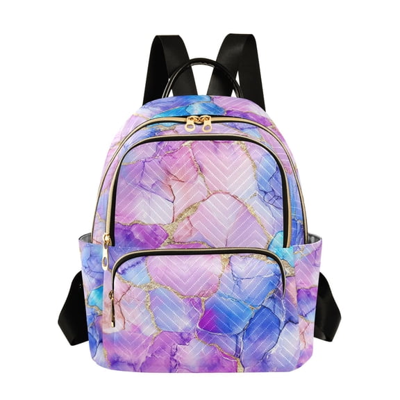 FORMRS Mini Backpack Purse for Women Travel Daypack Casual Shoulder Bag, Pastel Pink Marble Pattern