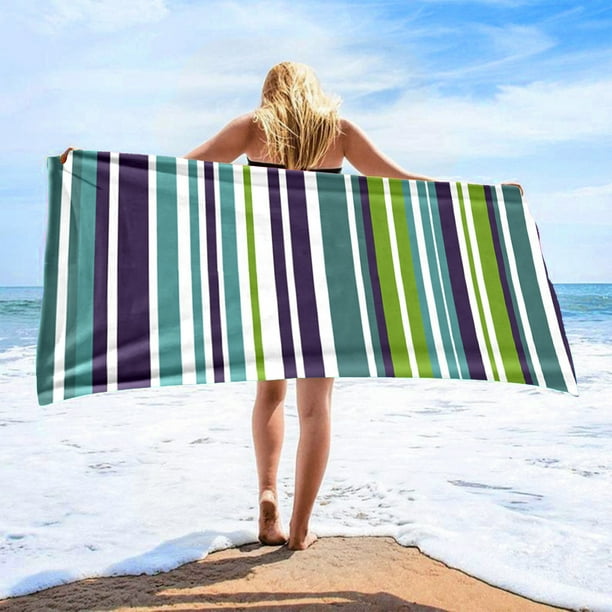 Toalla de playa de microfibra superabsorbente, ligera, fina, compacta, portátil, para viajes, piscina, playa, adultos, hombres, mujeres y niños, de poliéster.