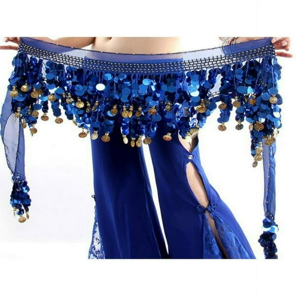 Belly Dance Skirt Hip Scarf Women‘s Sweet Belly Dance Hip Scarf with Gold Skirts for Bellydance Zumba or Yoga Class Dancing Performance Women Dancing Party