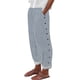 thumbnail image 1 of Ploknplq Joggers for Women,Linen Pants Women,Womens Summer Pants,Striped Elastic Pants Side Nine Point Pants H Shaped Straight Leg Pants,Wide Leg Linen Pants for Women,Striped Pants Light Blue XL, 1 of 9
