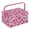 Cherries, variant on Medium Sewing Box Organiser, Fabric Covered Storage Box with Handle, Internal Tray, Pin Cushion and Pocket for Sewing, Quilting and Knitting Supplies