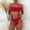 Red, variant on Women 2 Piece High Waisted Bikini Sets Solid Color Swimsuits 2026 Spring Summer Beach Vacation Swim Bathing Suits