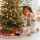 thumbnail image 3 of CHAO Falda grande para árbol de Navidad, alfombra navideña rústica de 48 pulgadas con copos de nieve y falda de reno de punto rojo para decoración del hogar en interiores y exteriores, 3 of 5