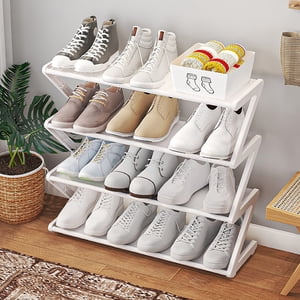 Dvkptbk Shoe Rack 4-Layer Shoe Rack Independent with Thickened Steel Pipe Multi-Functional Entrance Corridor Shoe Cabinet Storage & Organization