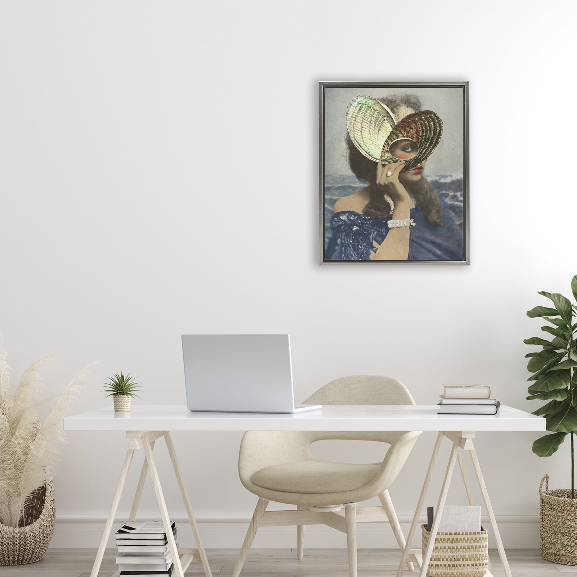 Stupell Industries Portrait of Naturalist Gray Framed Floater Canvas Wall Art, design by Victoria Barnes
