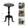 thumbnail image 6 of Kate and Laurel Tourneaux Traditional Wooden Round Side Table, 16 x 26, Black, Elegant Vintage Pedestal Table for Use as Living Room End Table, Indoor Plant Stand, or Bedroom Nightstand, 6 of 11