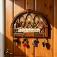 thumbnail image 6 of 2D Flat Jesus Wooden Key Holder with 4 Hooks, Religious Wall Mount Key Rack, Rustic Home Decor for Entryway Kitchen Bathroom, Personalized Christmas Birthday Gifts, 6 of 7