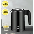 thumbnail image 6 of Small Electric Kettle Stainless Steel, 0.6L Portable Travel Electric Tea Kettle, Mini Hot Water Boiler Heater for Business Trip, Camping, Travel, Office (Black), 6 of 6