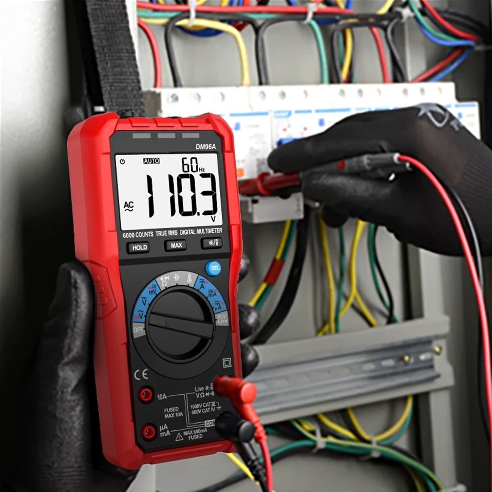 Digital Multimeter Tester with NCV Data Hold 6000counts Auto Range Mmultimetro True Rms AC/DC Votage Tester 1000A Ohm Ammeter ,Accurate and Speed